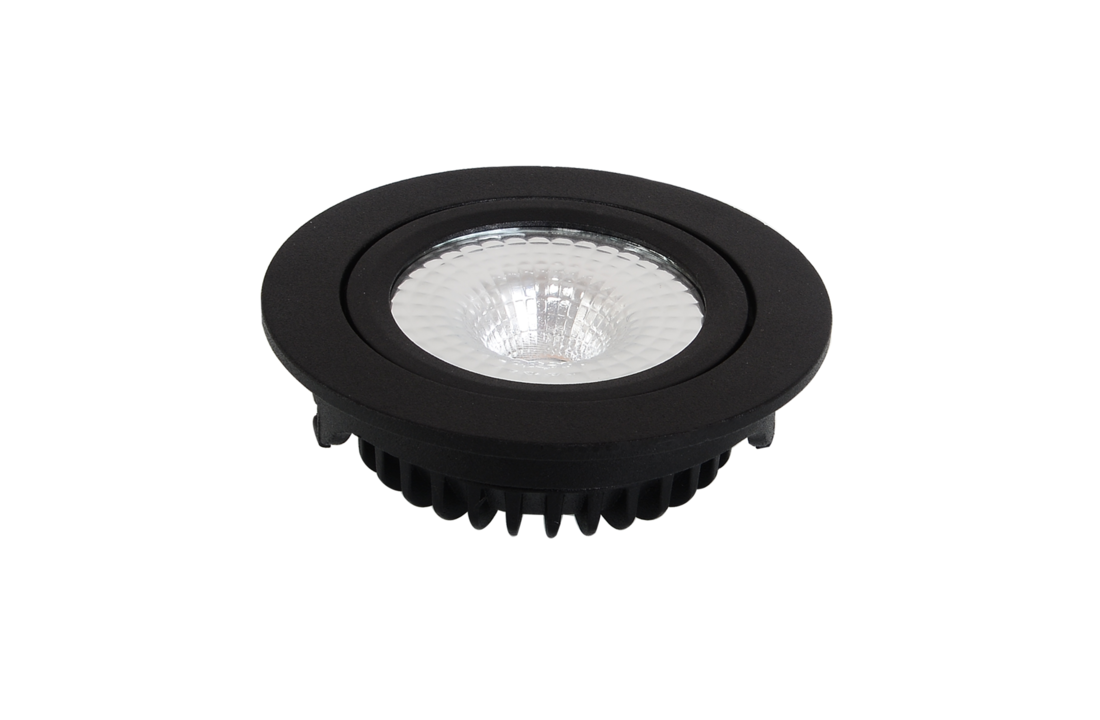 230V LED inbouwspot IP65 Balerno - Mat zwart - 5 Watt - 2700K