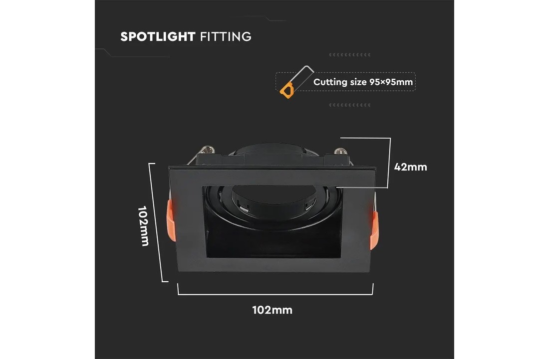 Dimbare LED inbouwspot Castle - Mat zwart - Verdiept - Vierkant