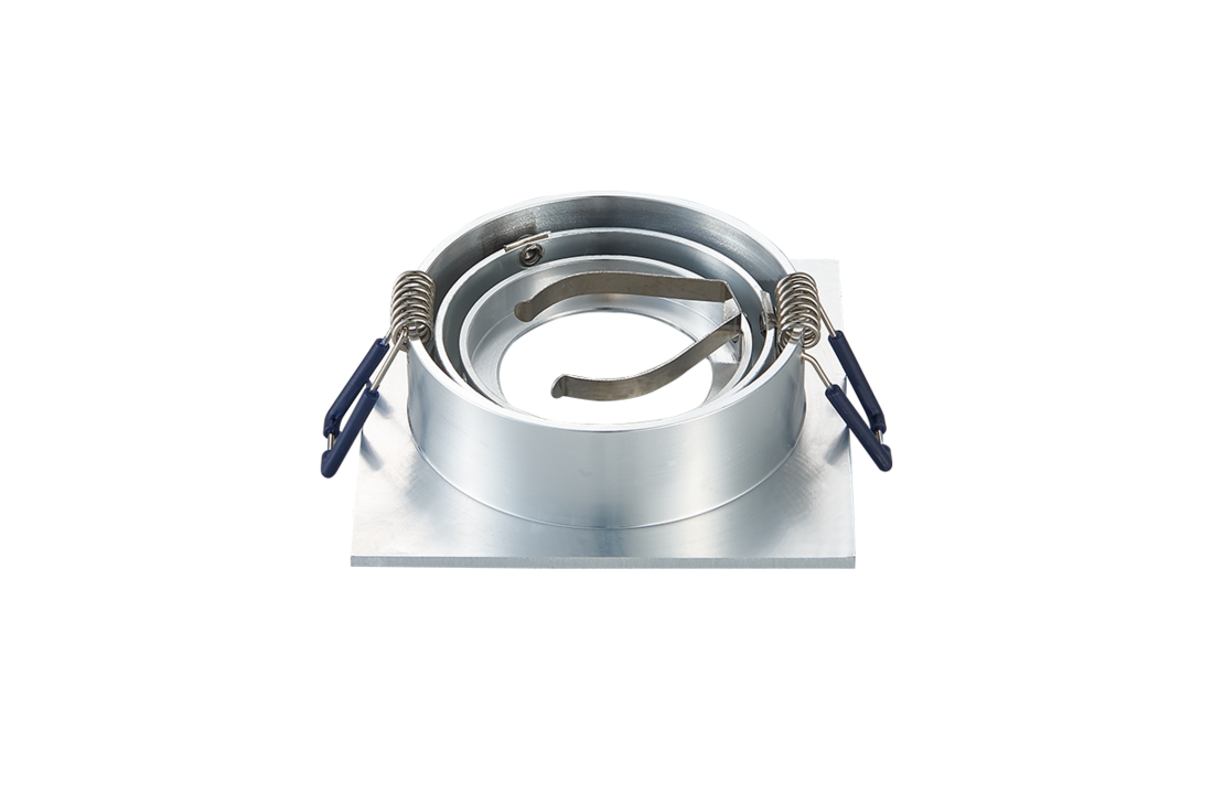 Platte Inbouwspot Ceres - Vierkant - Dimbaar - Geborsteld Aluminium