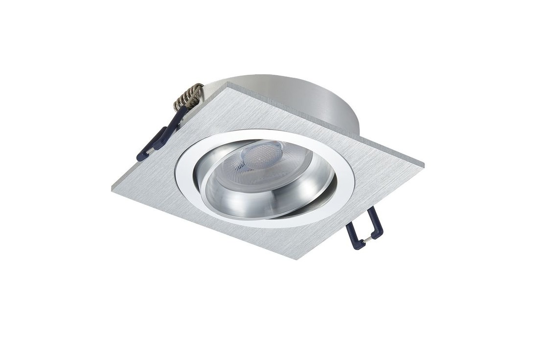 Platte Inbouwspot Ceres - Vierkant - Dimbaar - Geborsteld Aluminium