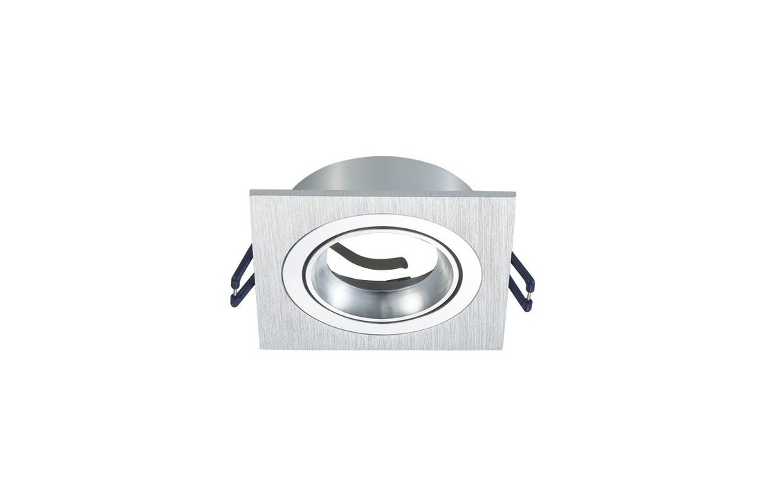 Platte Inbouwspot Ceres - Vierkant - Dimbaar - Geborsteld Aluminium