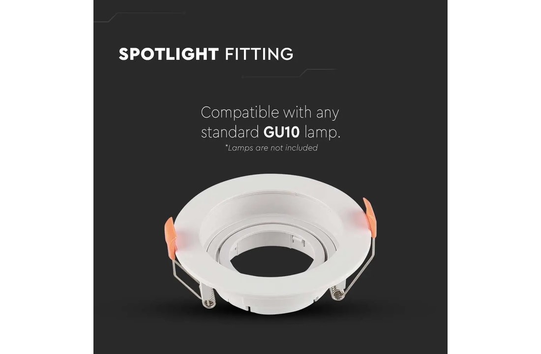 Sheffield IP20 GU10 Armatuur - Mat wit - Verdiept - Rond