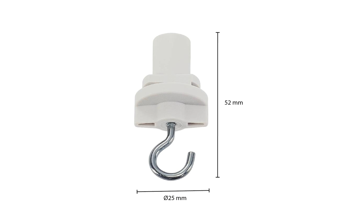 3-FASE ADAPTER MET HAAK - WIT - 3-FASE RAILSYSTEMEN