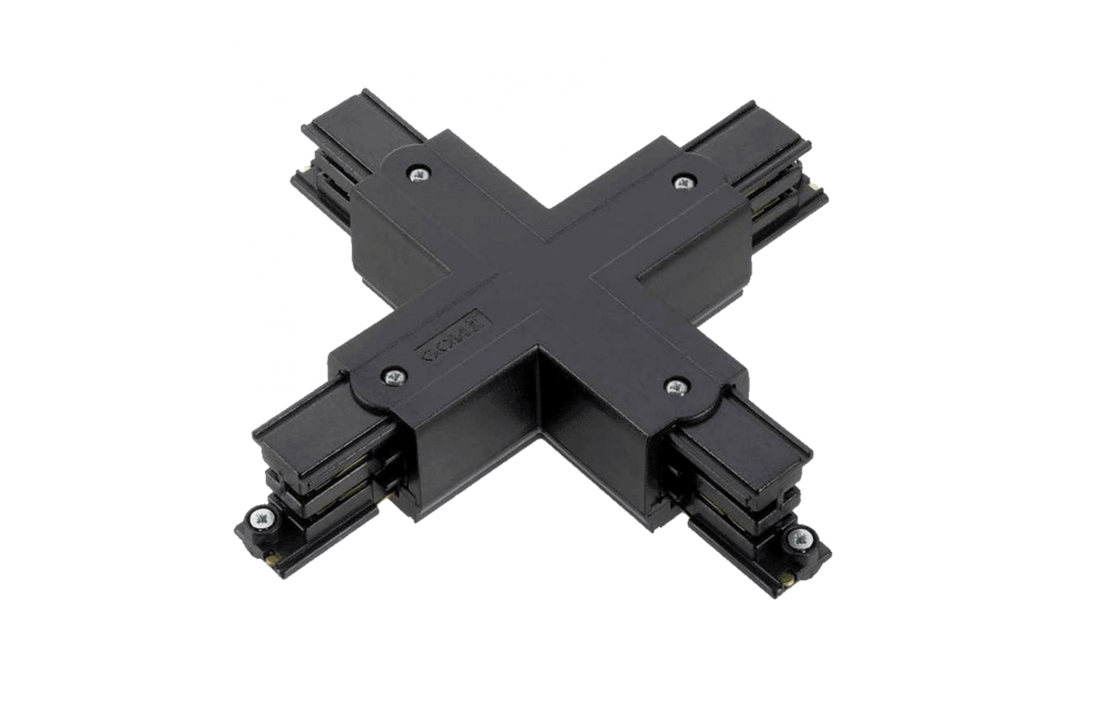 X-Vorm Connector 3-Fase Rails - Zwart | 3-Fase railsystemen