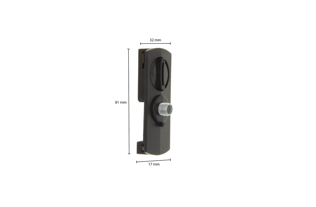 1-FASE RAIL SQUARE ADAPTER - ZWART