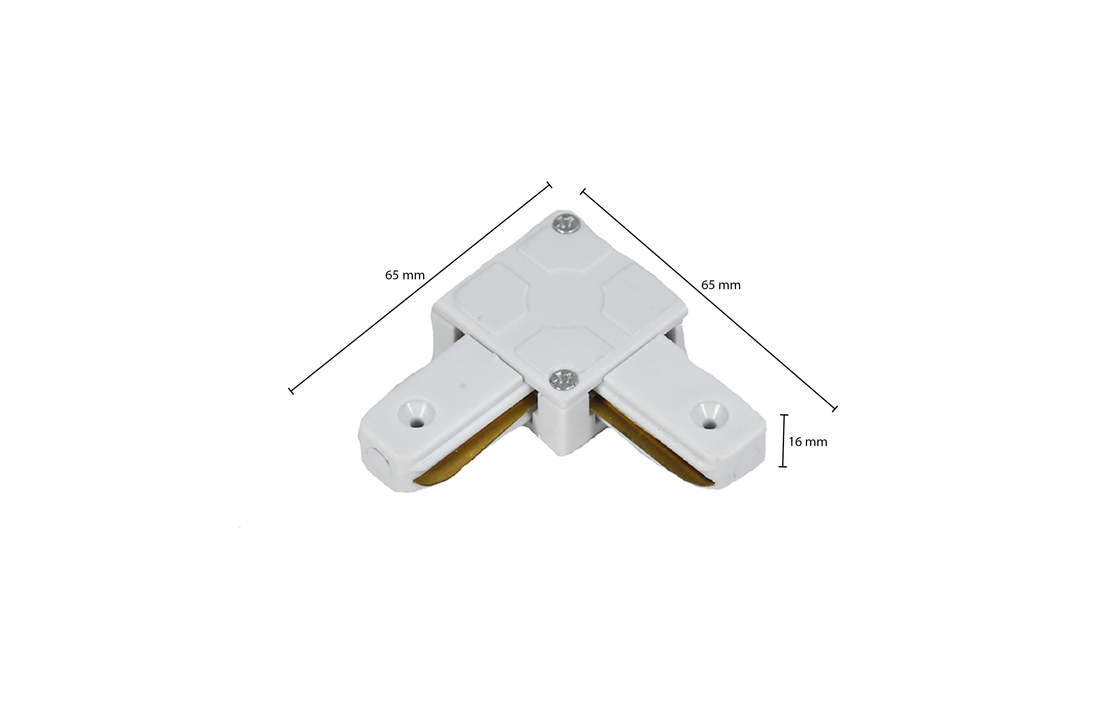 1-FASE RAIL L-VORM CONNECTOR - WIT