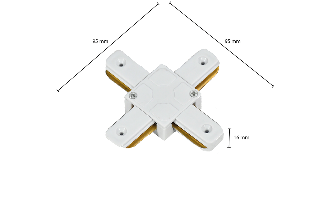 1-FASE RAIL X-VORM CONNECTOR - WIT