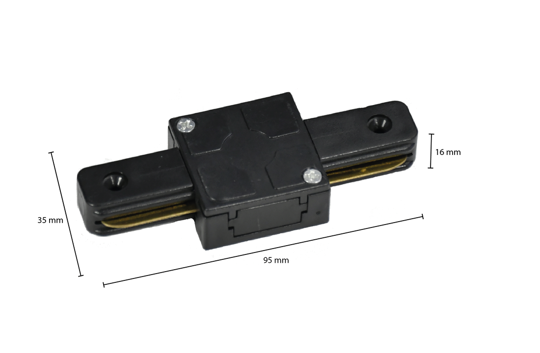1-FASE RAIL I-VORM CONNECTOR - ZWART