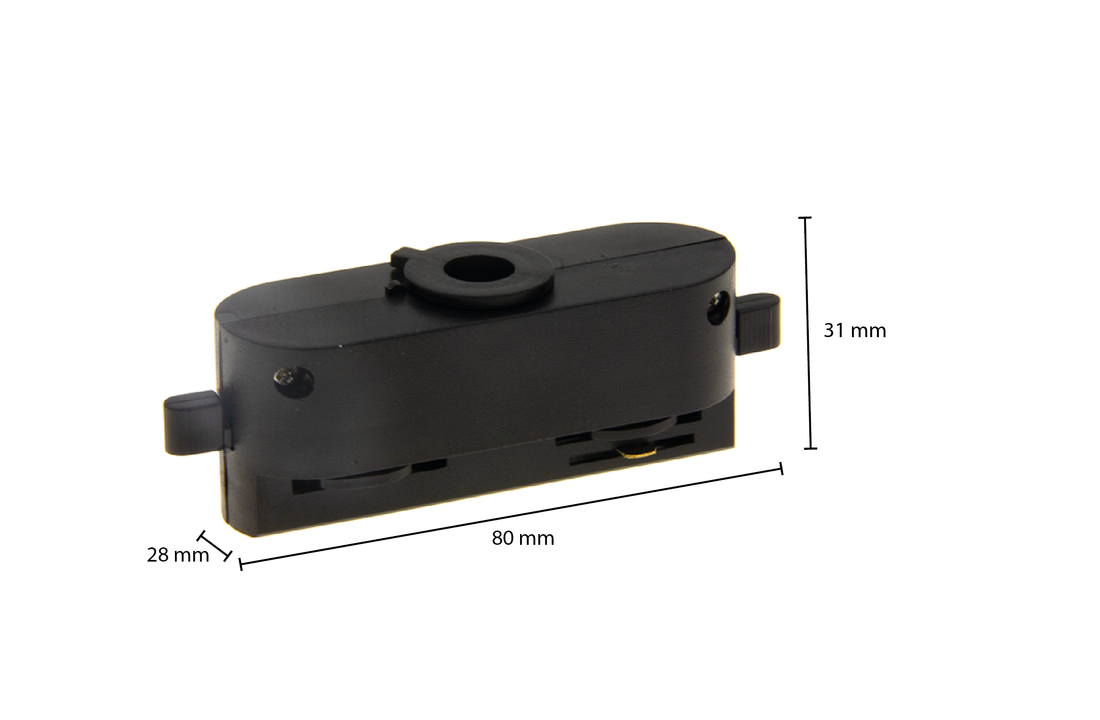 1-FASE RAIL ADAPTER - ZWART