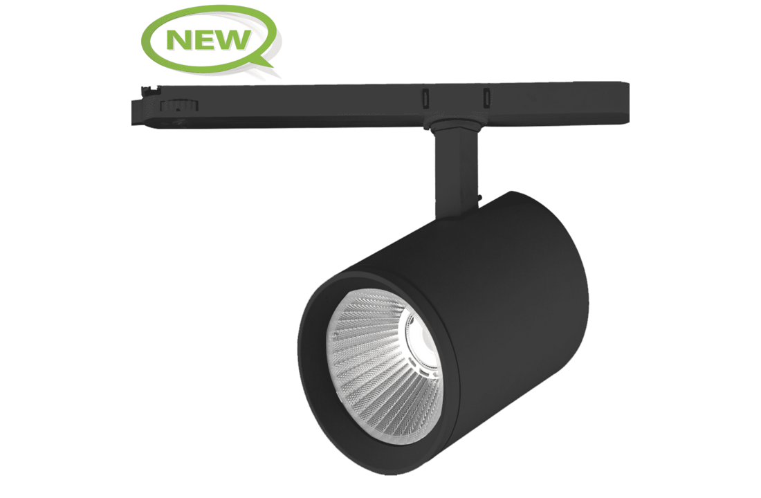 Led Railspot zwart - 40W - 38° - 3 fase - CRI>97 - Dimbaar