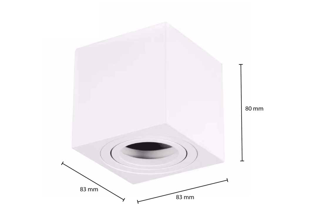 Mini LED Opbouwspot vierkant wit | inclusief led spot - dimbaar