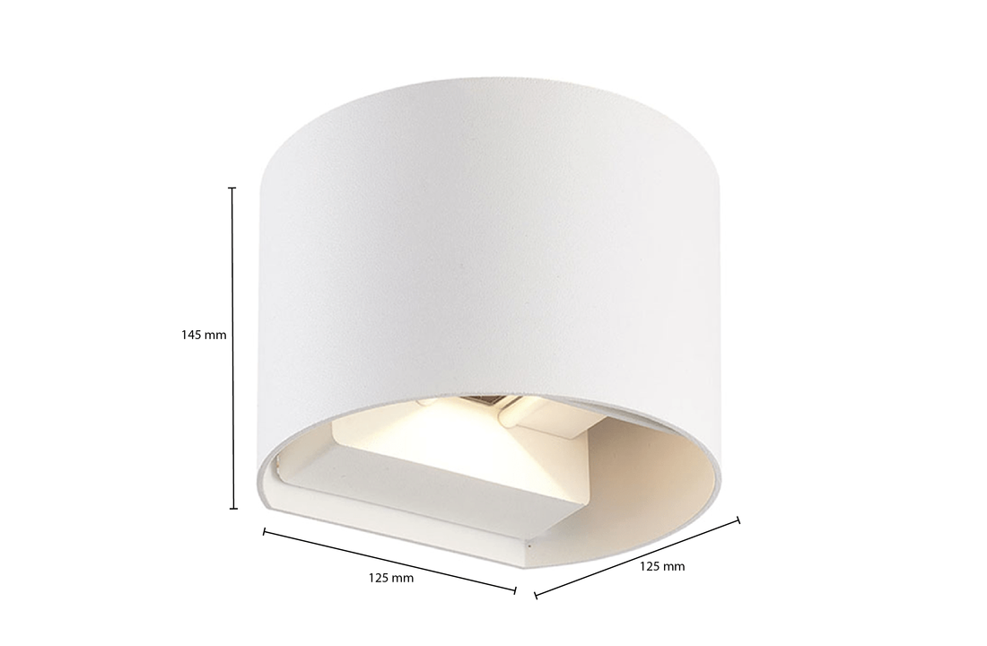 Dimbare LED Wandlamp Thebe - Mat wit - 6 Watt - 3000K - IP65