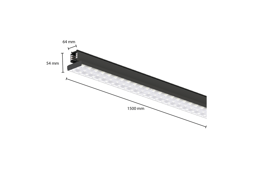3-Fase Railarmatuur | 60 watt | Zwart | 5 jaar garantie - 3000K