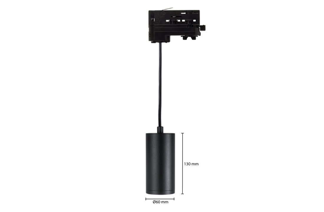 3-Fase Railarmatuur Inclusief GU10 Fitting | Zwart | Hanglamp