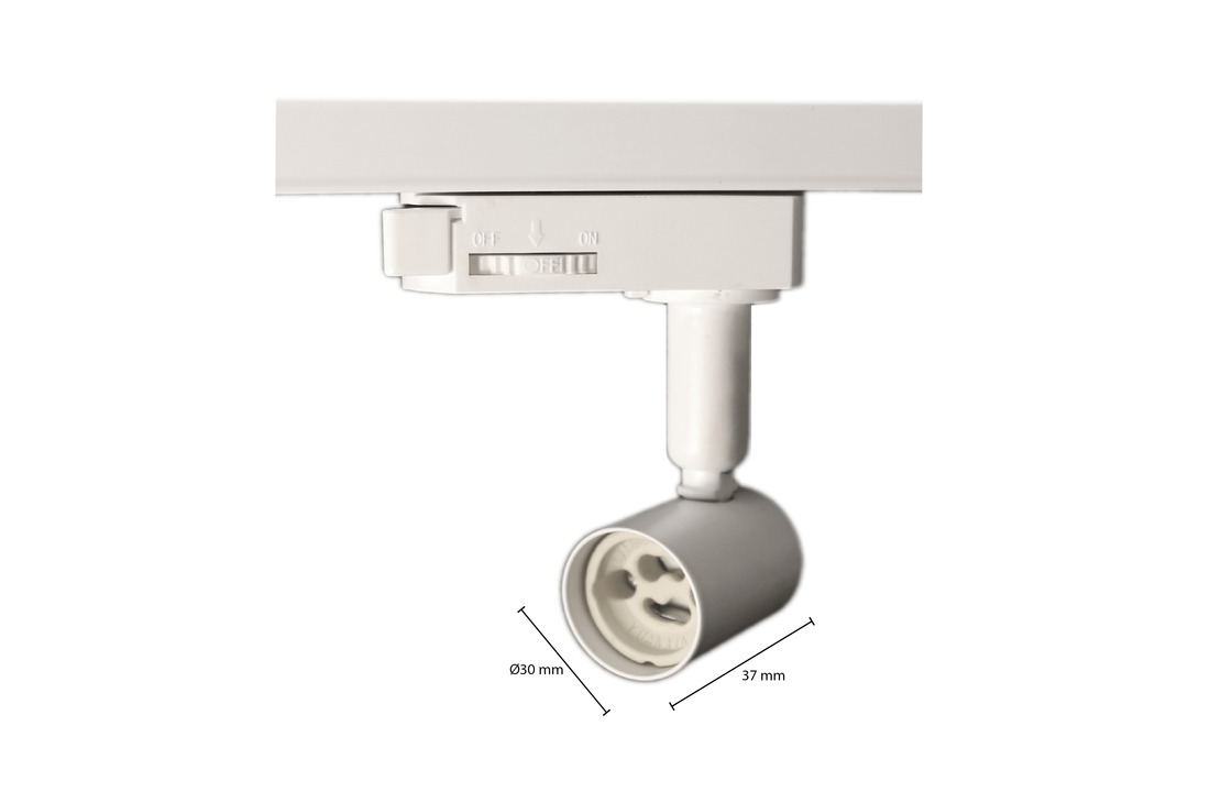 3-Fase Railarmatuur Inclusief GU10 Fitting | Wit | Voor GU10 Spots