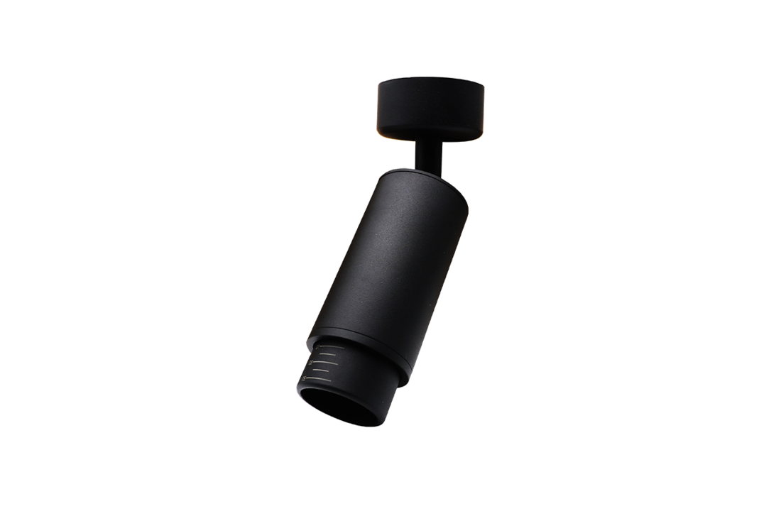 Led opbouwspot | GU10 fitting | Oberon | Zwart | Verstelbare Lens