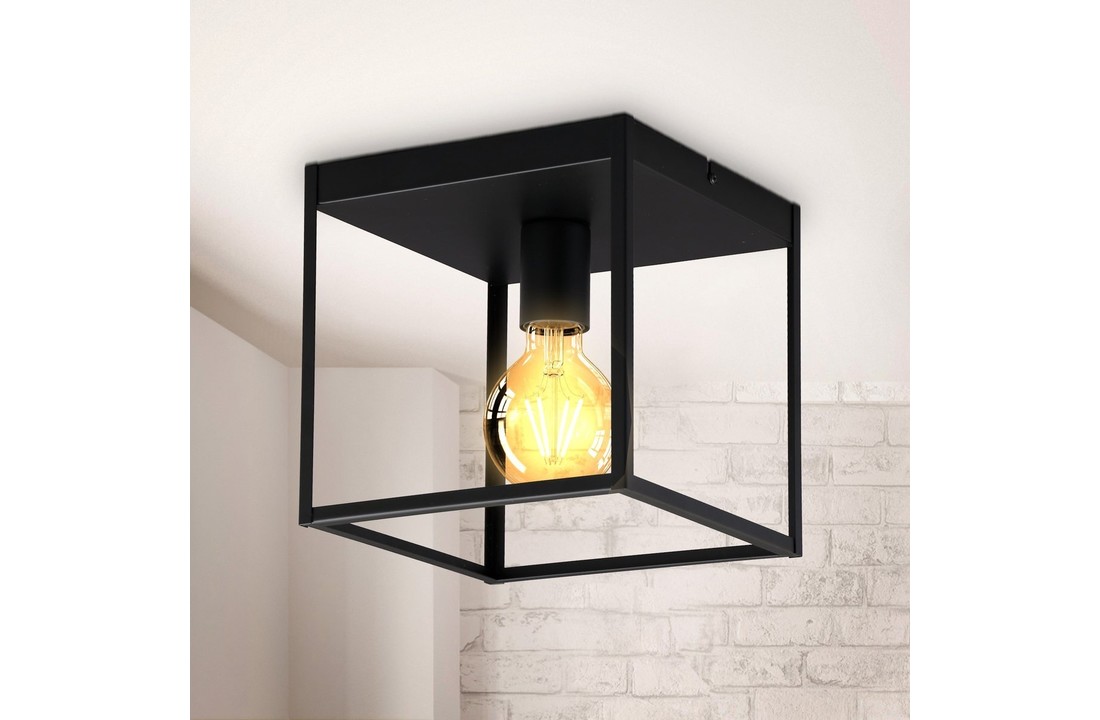 Plafondlamp zwart | Incl.Lichtbron | E27 fitting | 4W | 320lm | 2400k