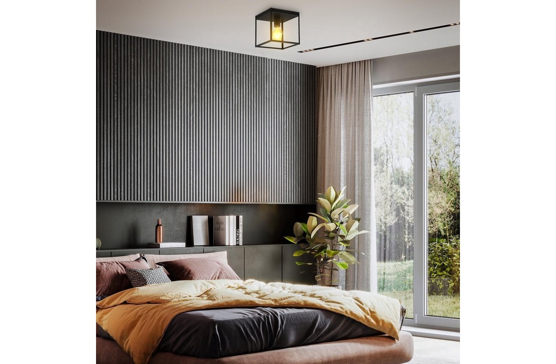 Plafondlamp zwart | Incl.Lichtbron | E27 fitting | 4W | 320lm | 2400k