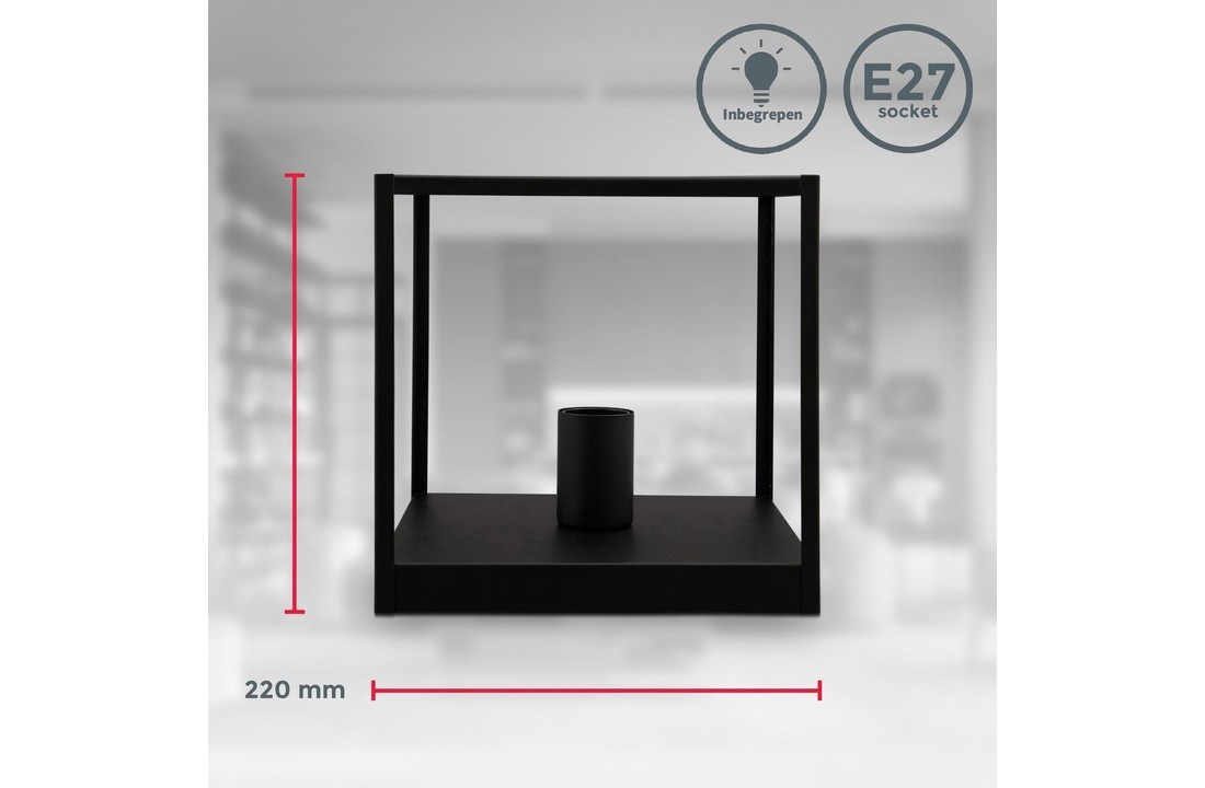 Plafondlamp zwart | Incl.Lichtbron | E27 fitting | 4W | 320lm | 2400k