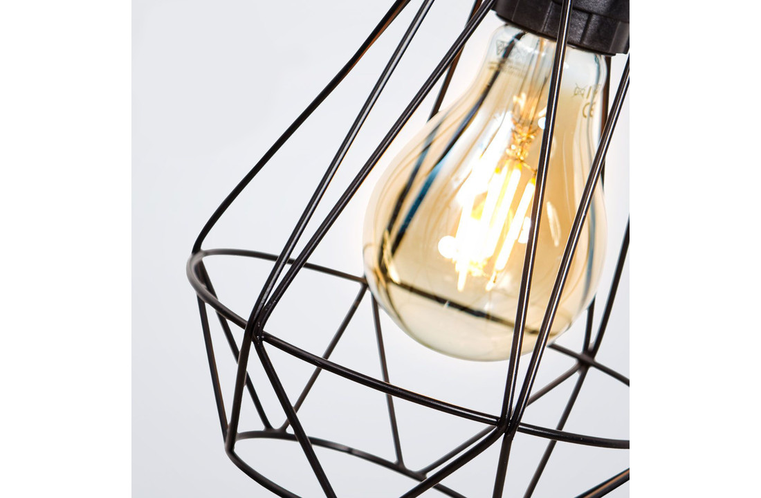 Plafondlamp zwart | Incl.Lichtbron | E27 fitting | 4W | Rond