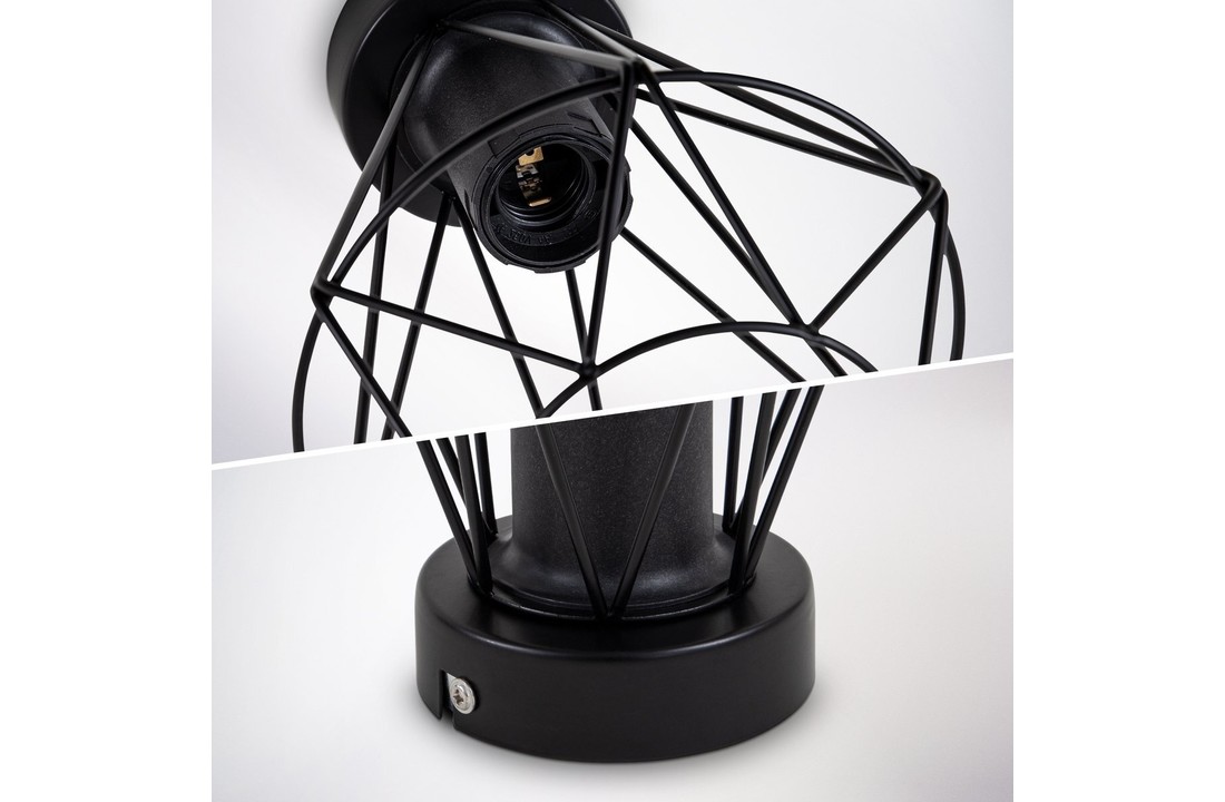 Plafondlamp zwart | Incl.Lichtbron | E27 fitting | 4W | Rond