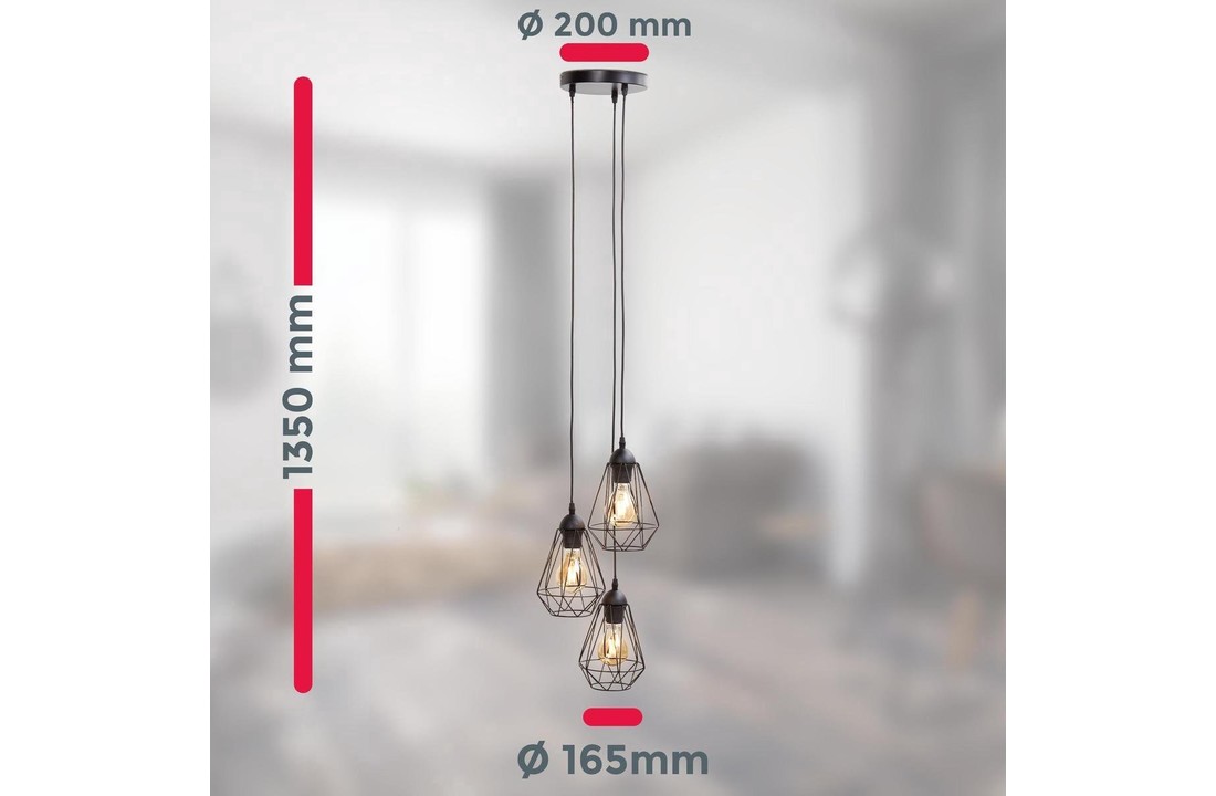 Plafondlamp zwart | Incl.Lichtbronnen | E27 fitting | 12W | Rond