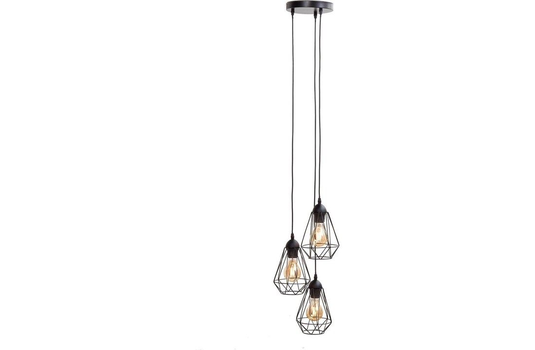 Plafondlamp zwart | Incl.Lichtbronnen | E27 fitting | 12W | Rond
