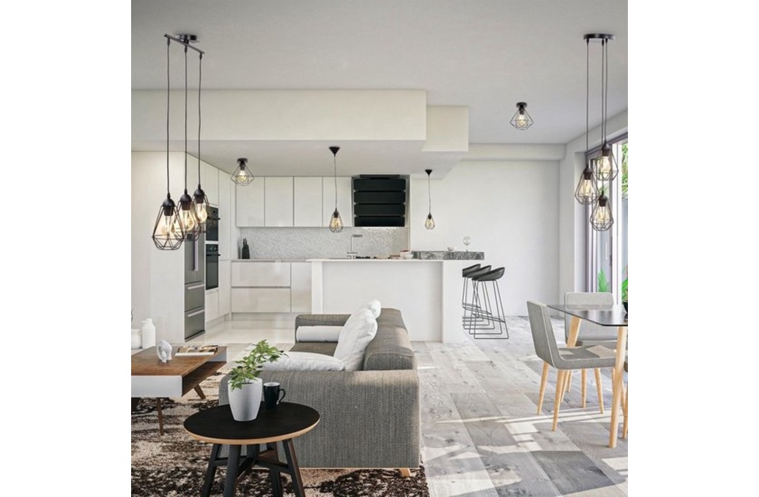 Plafondlamp zwart | Incl.Lichtbronnen | E27 fitting | 12W | Rond