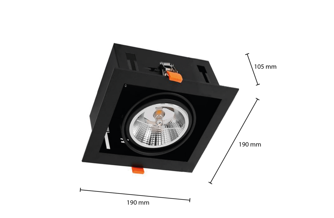 LED AR111 inbouwarmatuur | vierkant | Wit | exclusief AR111 spot