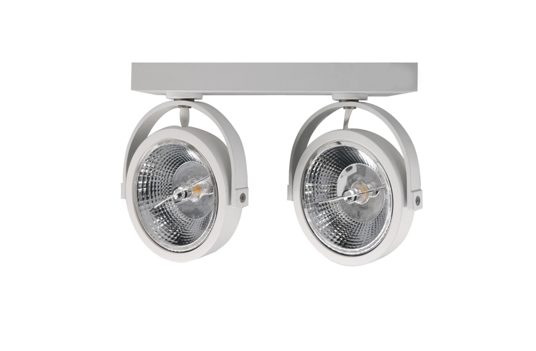 LED AR111 Opbouwarmatuur | Dubbel | Wit | exclusief AR111 spot