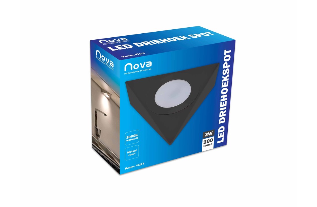 230V Led opbouwspot | Keukenspot | 3 Watt - Mat Zwart - IP44