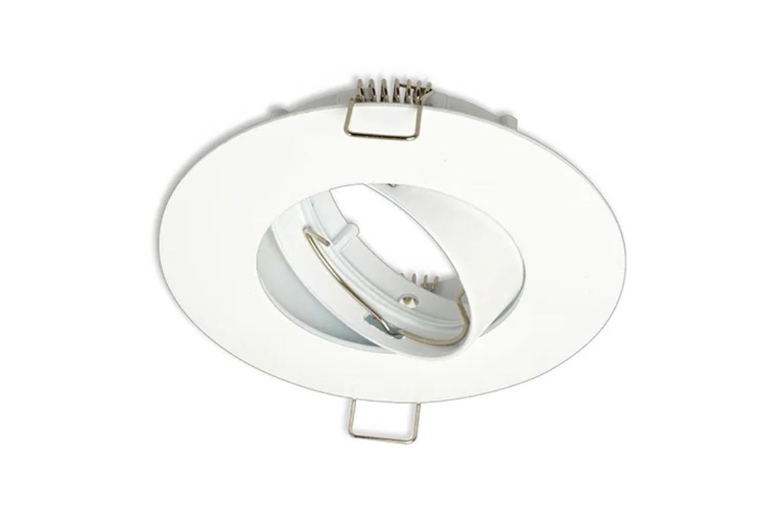 GU10 Armatuur IP20 - Wit - brede rand Ø100 mm