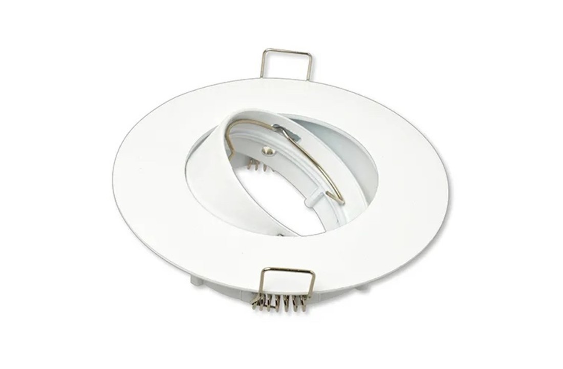 GU10 Armatuur IP20 - Wit - brede rand Ø100 mm