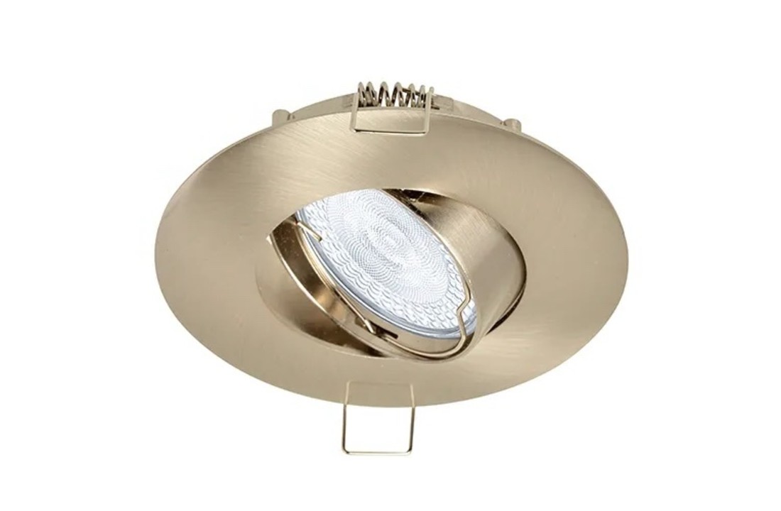 Led spot Platos - Geborsteld aluminium - brede rand Ø100 mm - Dimbaar
