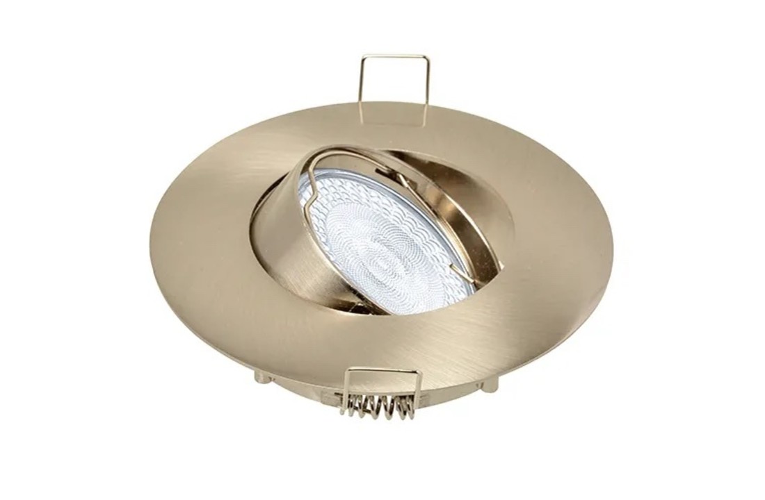 Led spot Platos - Geborsteld aluminium - brede rand Ø100 mm - Dimbaar