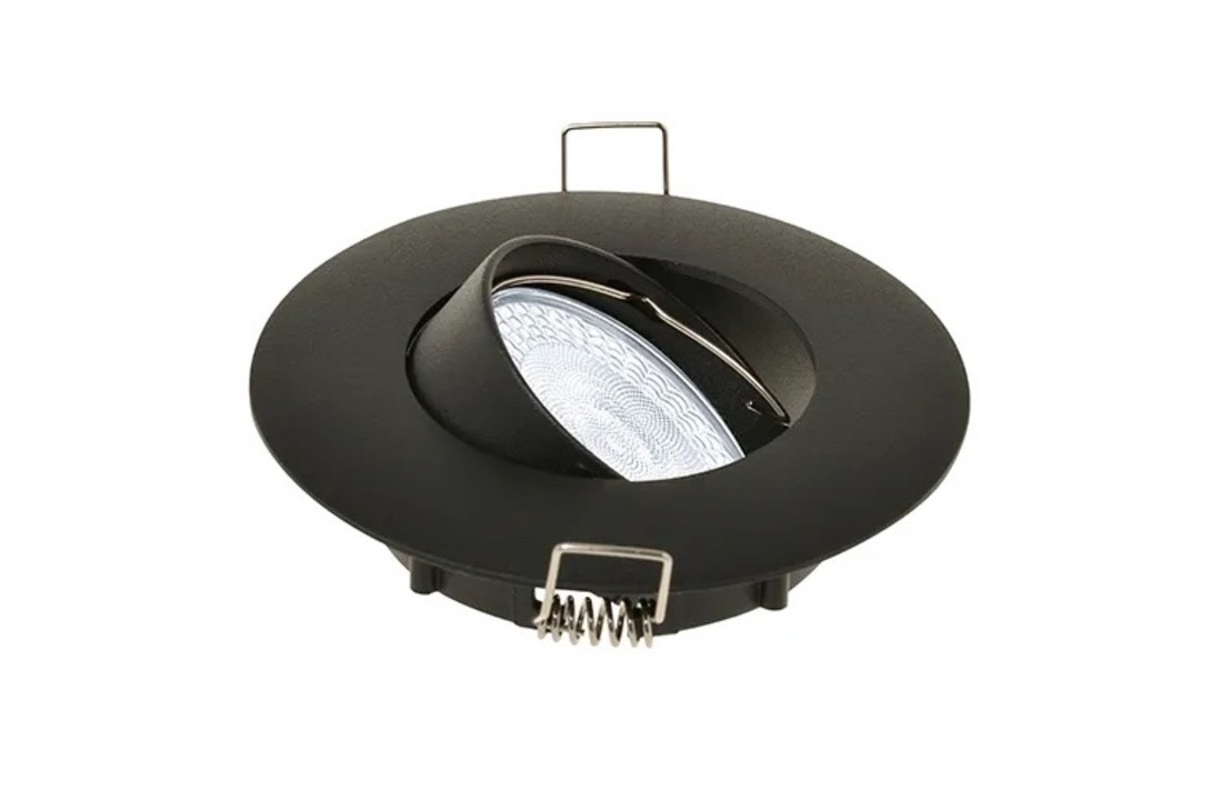 Led Spot Platos - Mat Zwart - brede rand Ø100 mm - Dimbaar