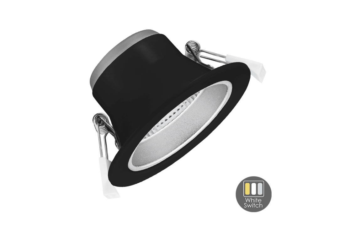LED Downlight Reflector - TriColor - 10 Watt - Zaagmaat 90MM - Zwart