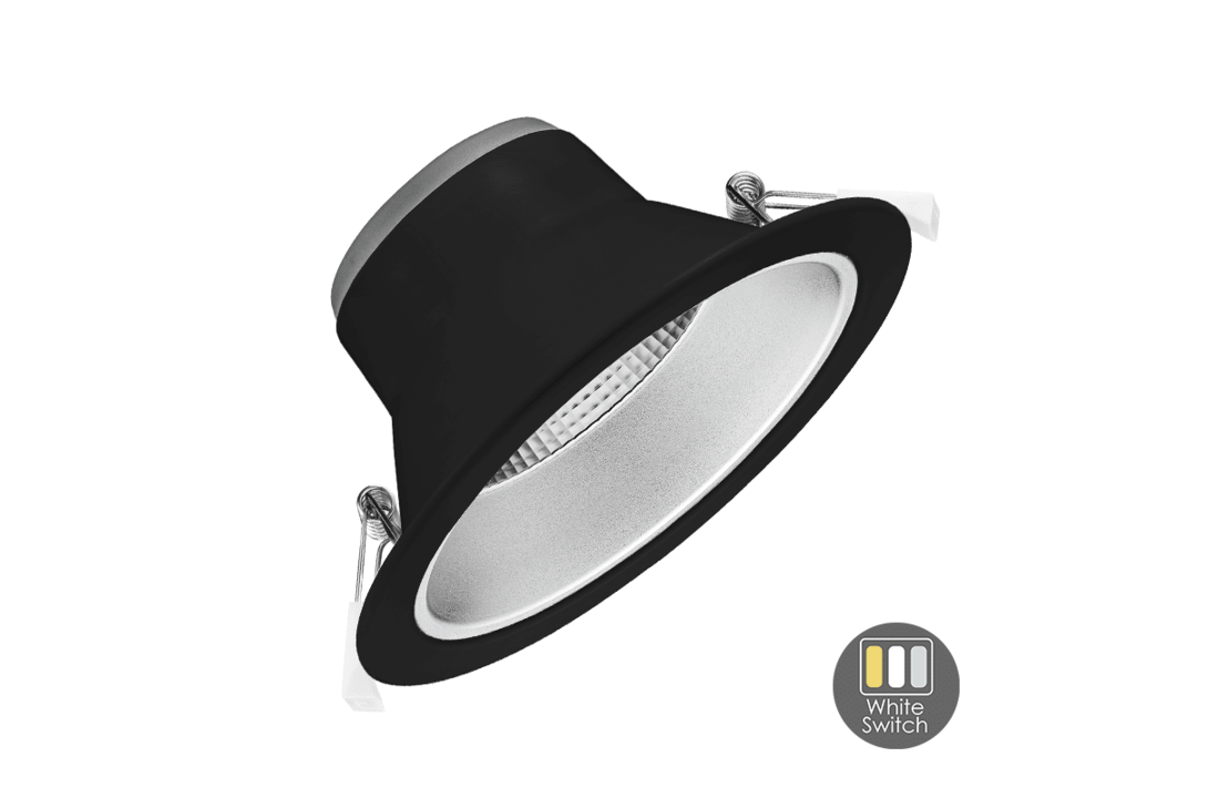 LED Downlight Reflector - Tri Color - 20 Watt - Zaagmaat Ø195MM - Zwart