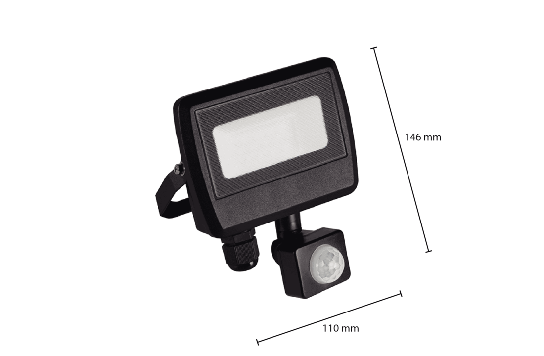 Led breedstraler Jamal - 10W - 1000 lumen - IP65 Waterdicht - Sensor