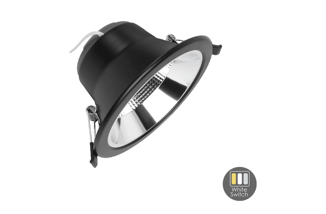 LED Downlight Reflector - Tri Color - 12 Watt - Zaagmaat Ø120MM - Zwart