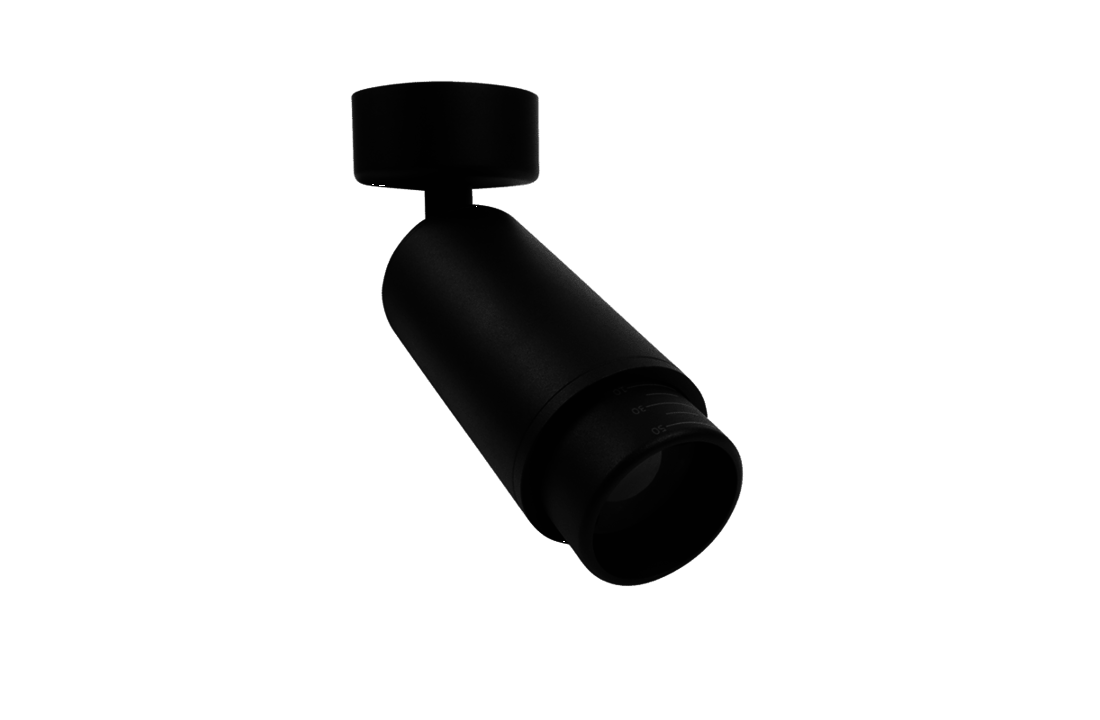 Led opbouwspot | GU10 fitting | Oberon | Zwart | Verstelbare Lens
