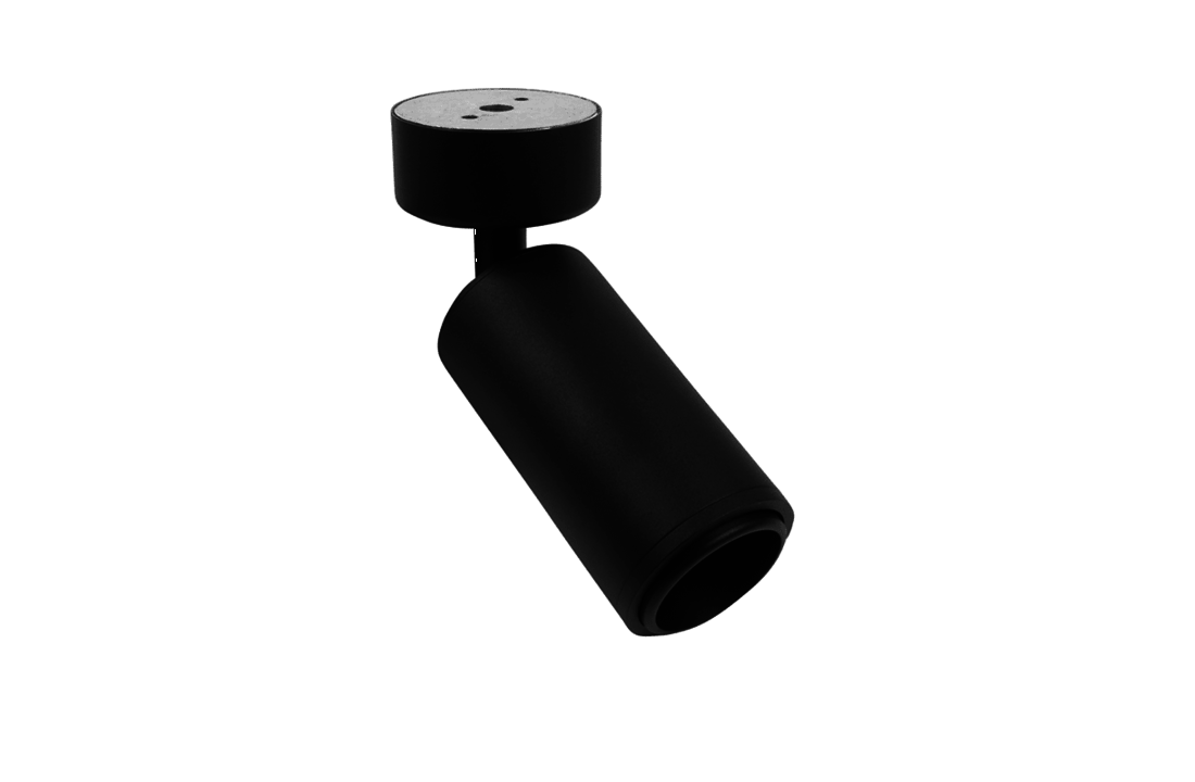 Led opbouwspot | GU10 fitting | Oberon | Zwart | Verstelbare Lens