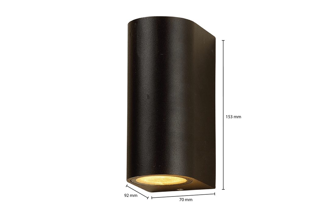 Dimbare LED wandlamp Texas - Zwart - IP44 - Up & Downlight