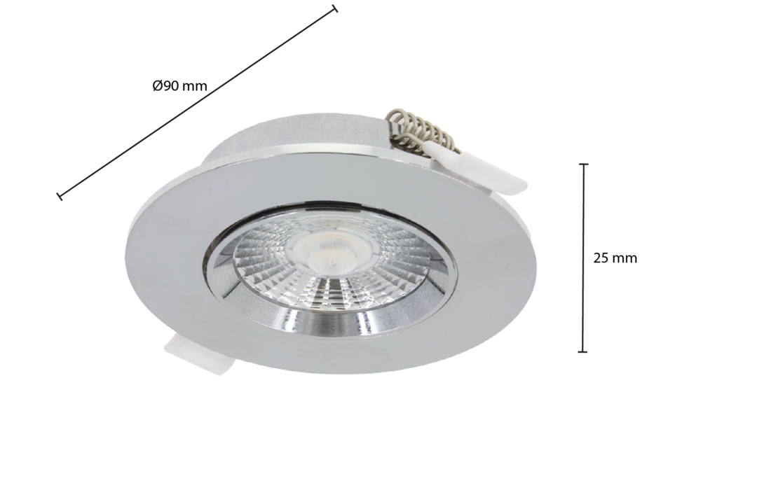 Led Inbouwspot Janus - 6 watt - Dim to Warm - Hoge Kwaliteit - Chroom