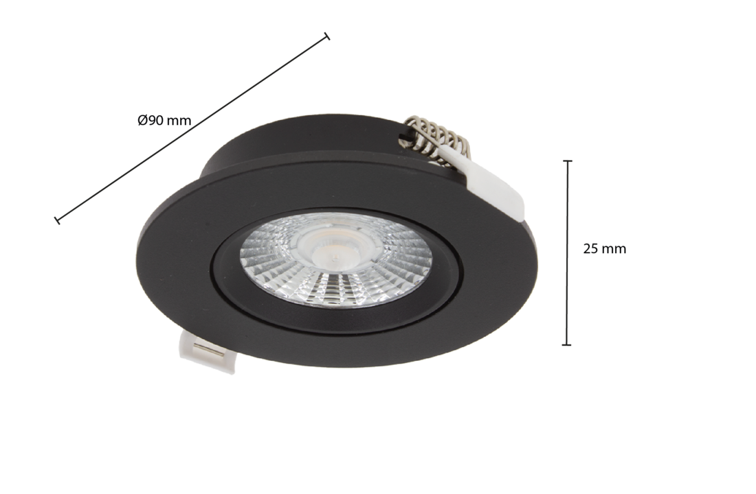 Led Inbouwspot Janus - 6 watt - Dim to Warm - Hoge Kwaliteit - Mat Zwart