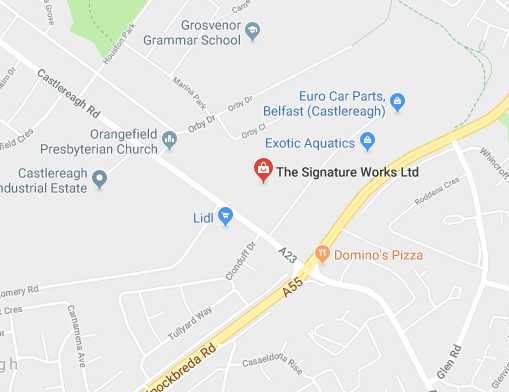 Location of Signature Schools Belfast Showroom