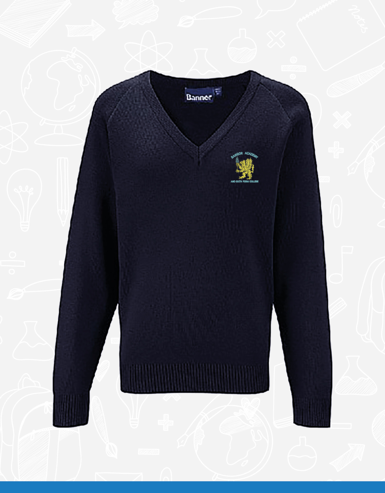 Banner Bangor Academy 1st - 5th Form V-Neck Sweater (1WP)