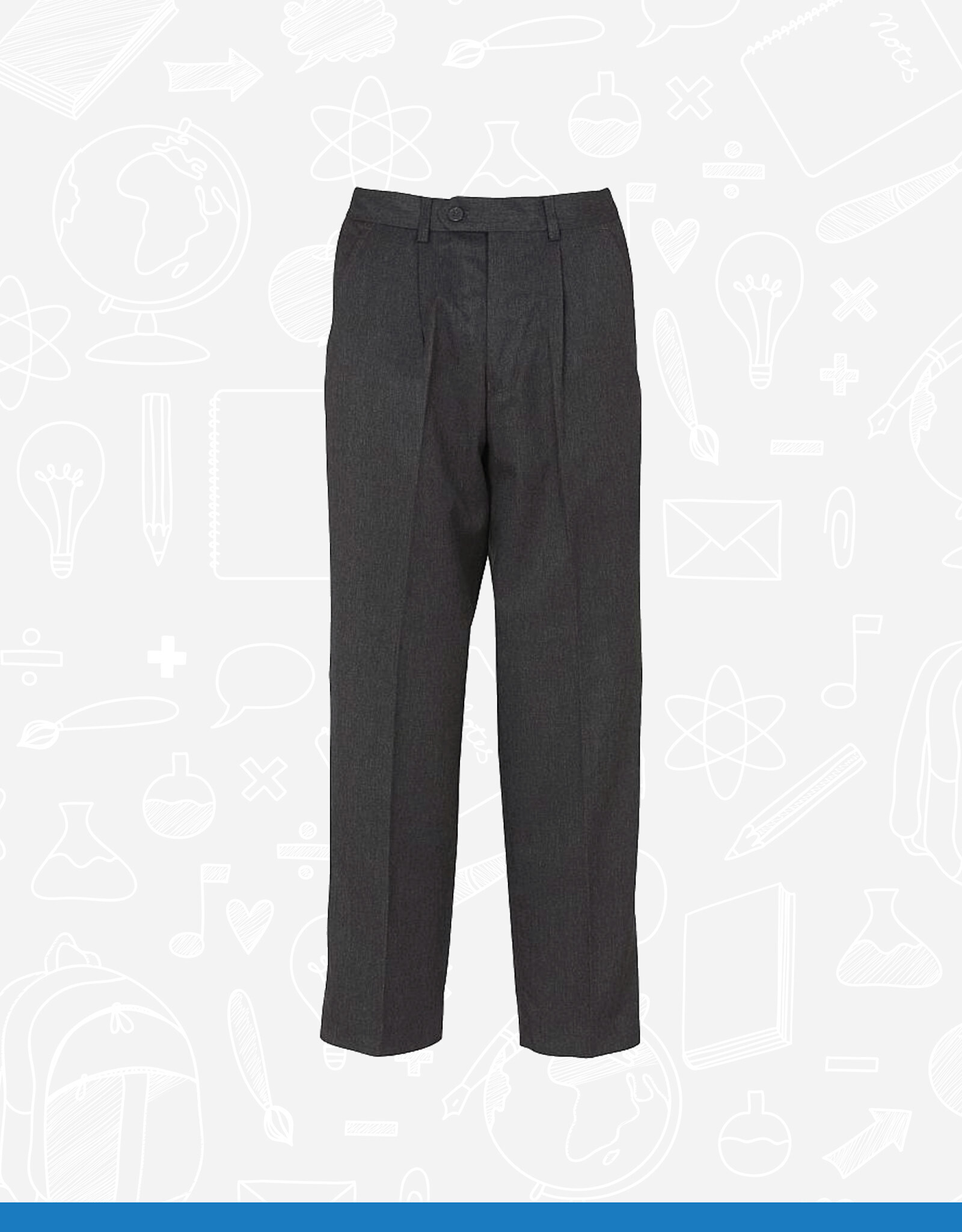 Banner Putney Junior Pleat Trouser (1K5)  Grey 32" waist / 32" long