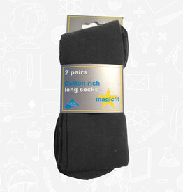 MagicFit Long Socks (2 Pack) (15/SG/2)  School Grey 6 - 8.5
