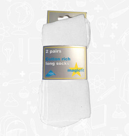 MagicFit Long Socks (2 Pack) (15/WH/2)  White 12.5 - 3.5